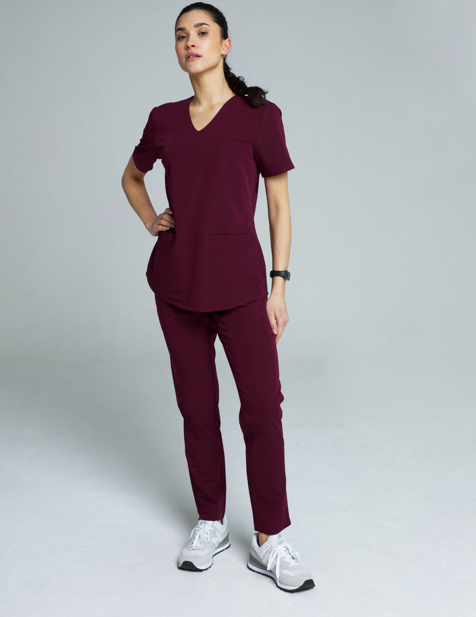 Women's Basic Pants - BURGUNDY