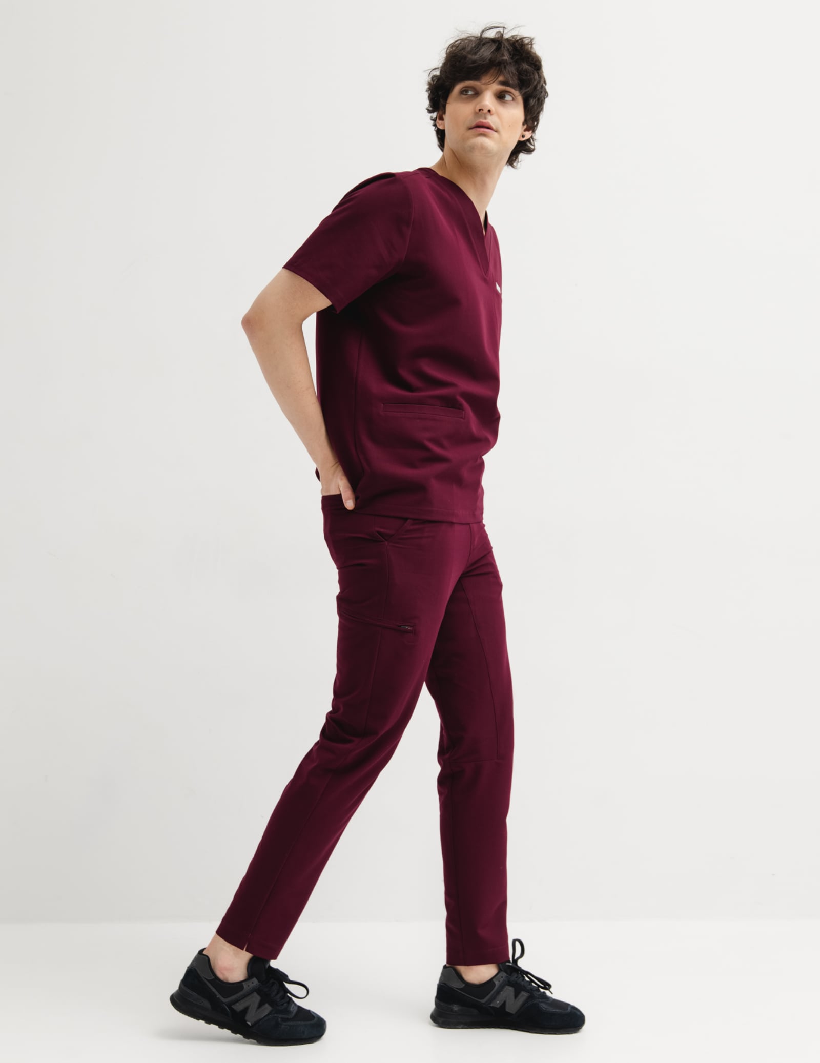 Men's Basic Pants - BURGUNDY