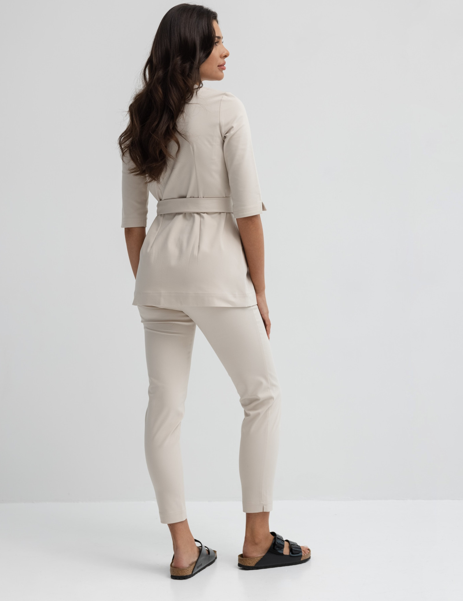 Slim Fit Pants - Nude