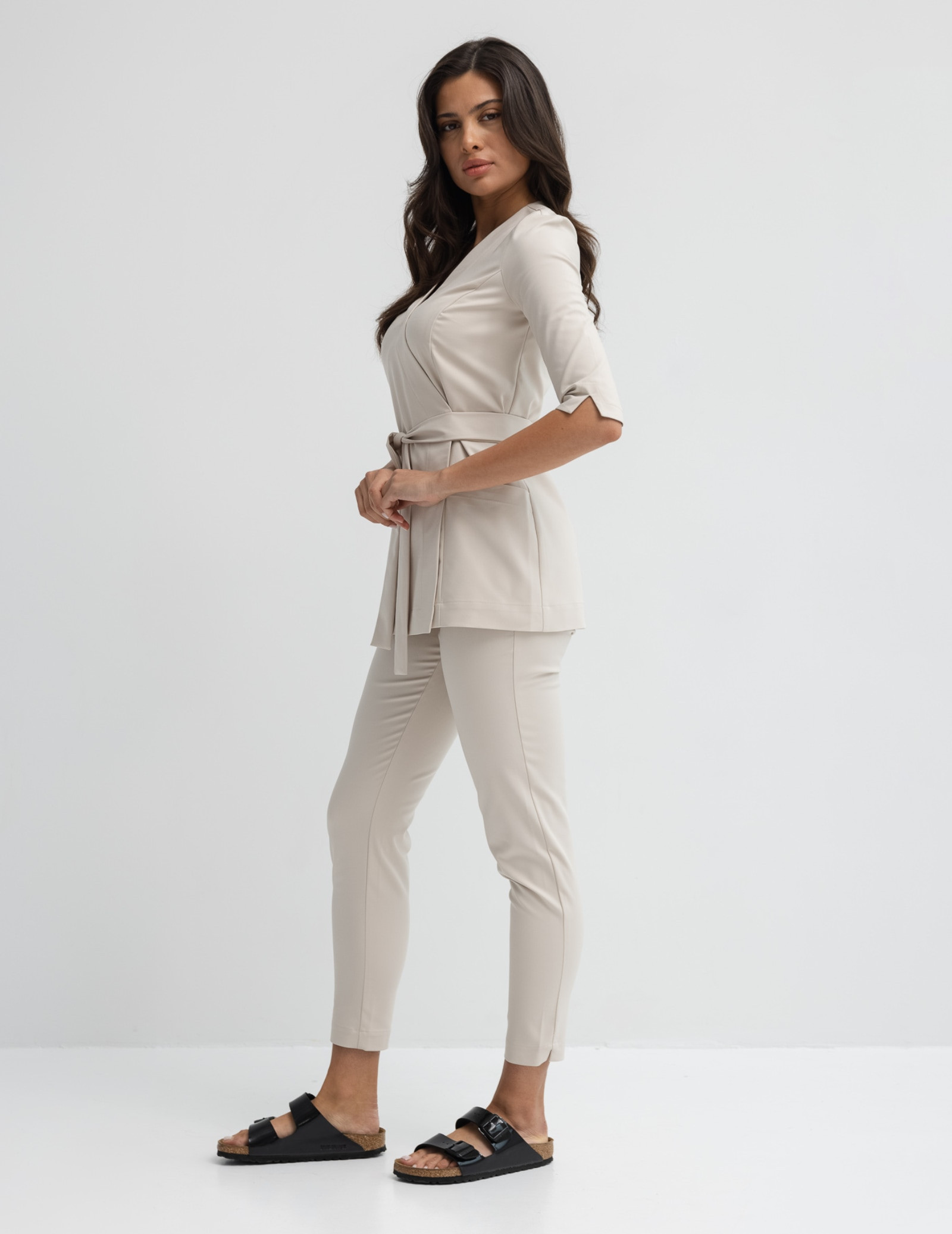 Slim Fit Pants - Nude