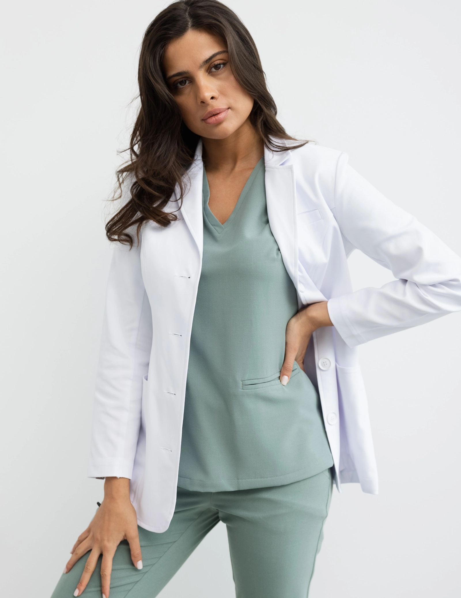 Slim Fit Medical Coat - MADISON SHORT