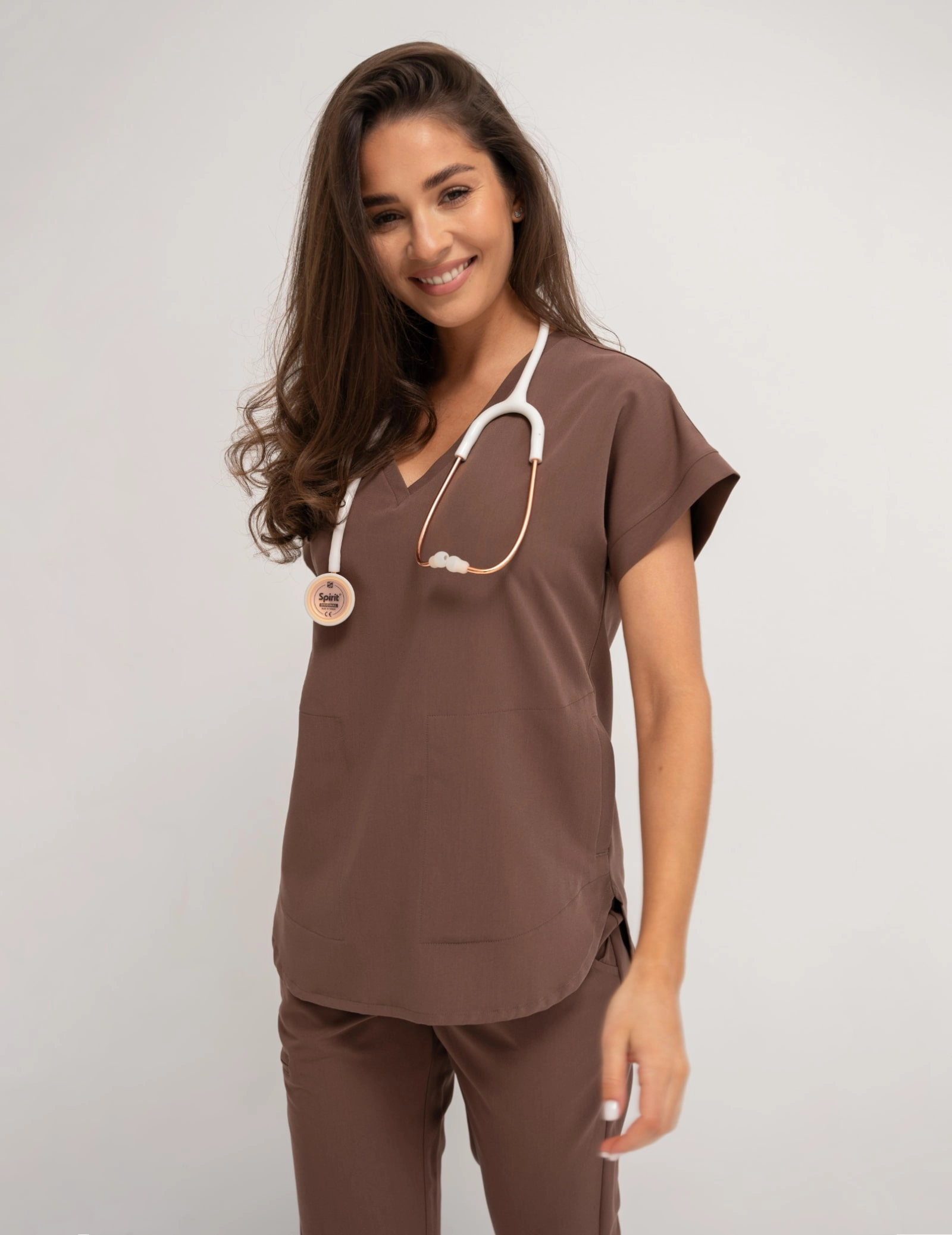 Kendall Scrub Top - MILKY BROWN