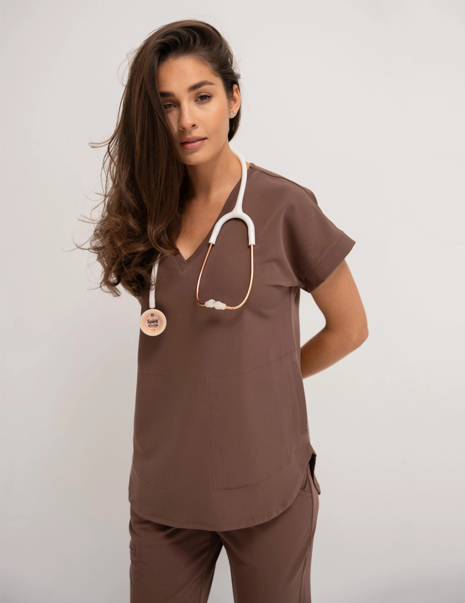 Kendall Scrub Top - MILKY BROWN