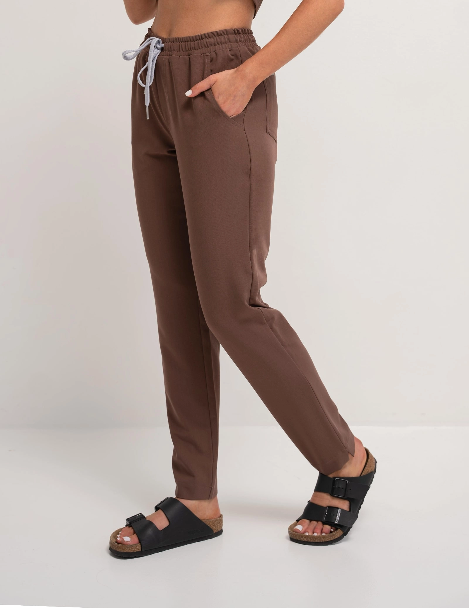 Women's Basic Pants - MILKY BROWN