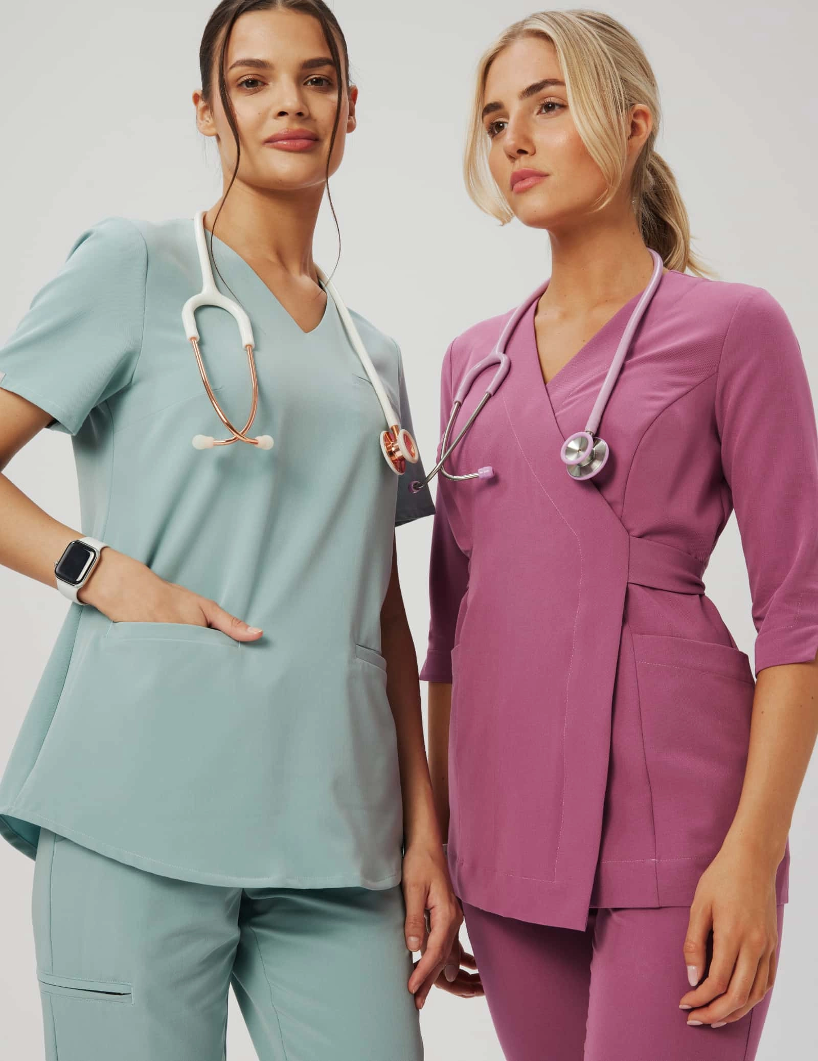 Rosalie tied scrub top - BERRY SHAKE