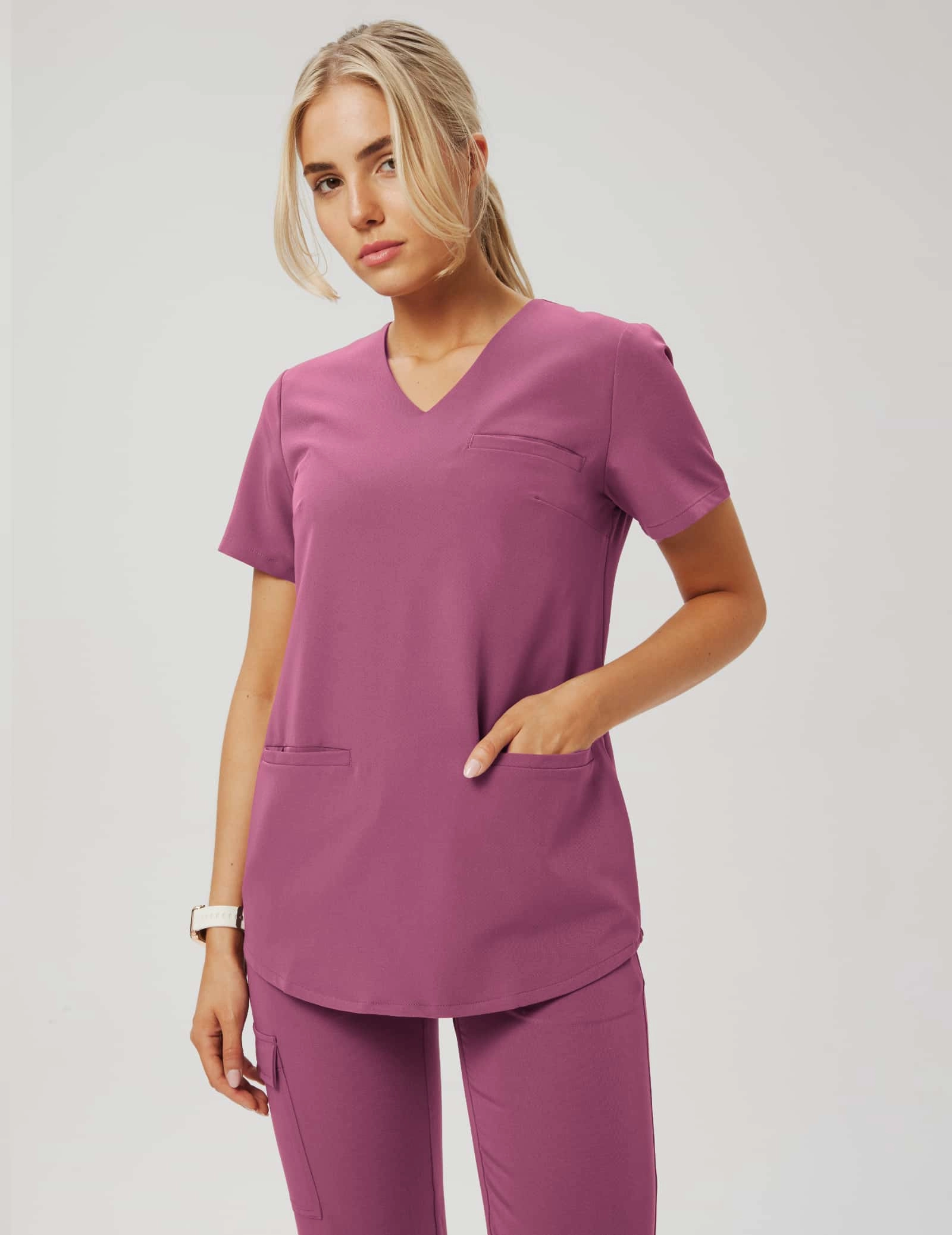 Grace Scrub Top - BERRY SHAKE