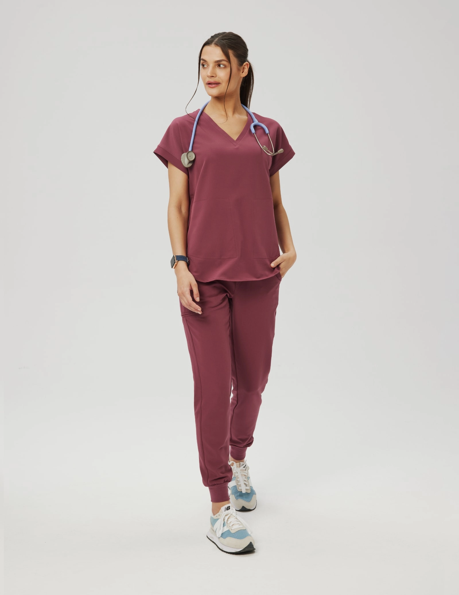 Kendall Scrub Top - MULLED WINE