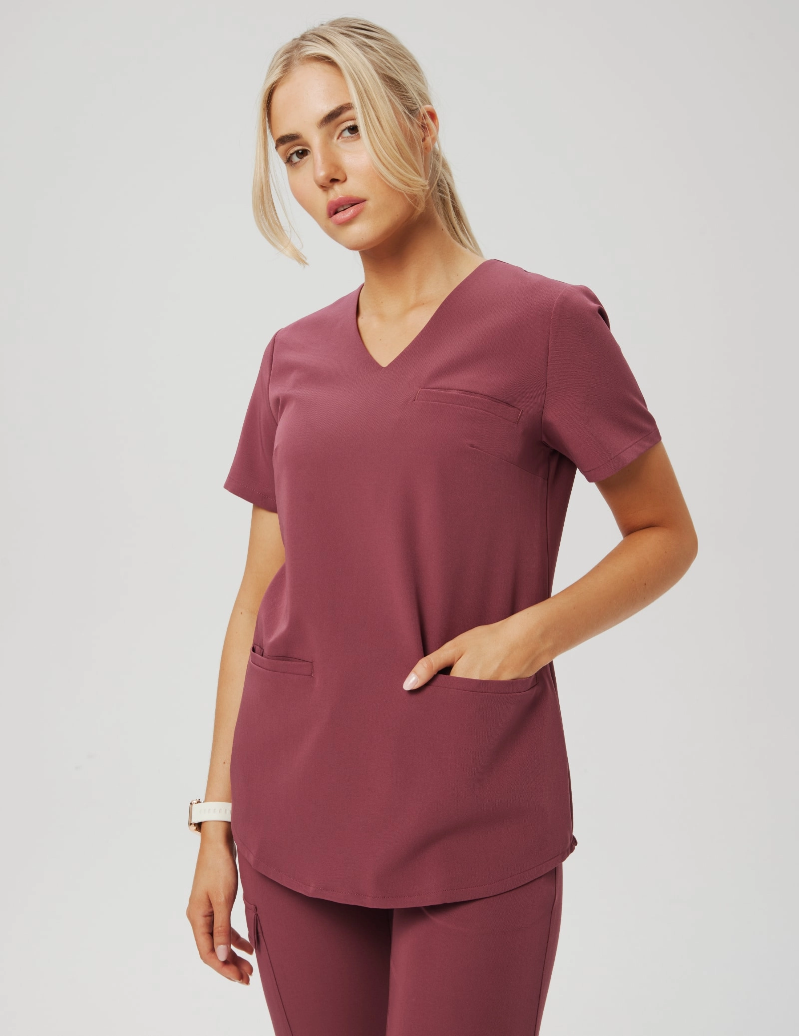 Grace Scrub Top - MULLED WINE