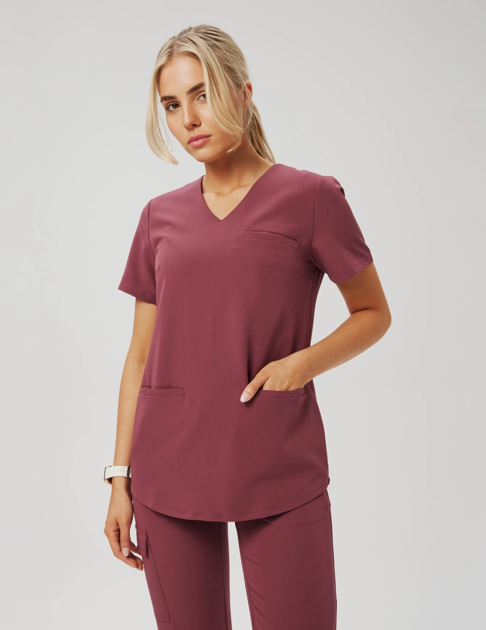 Grace Scrub Top - MULLED WINE