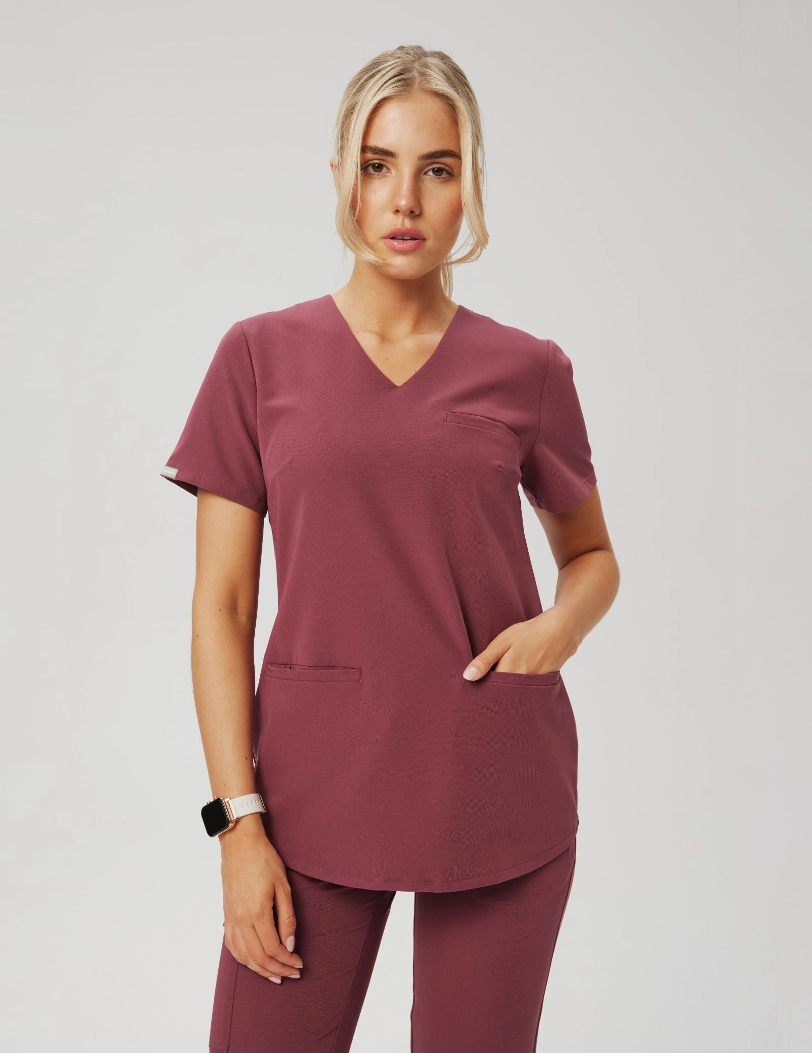 Grace Scrub Top - MULLED WINE