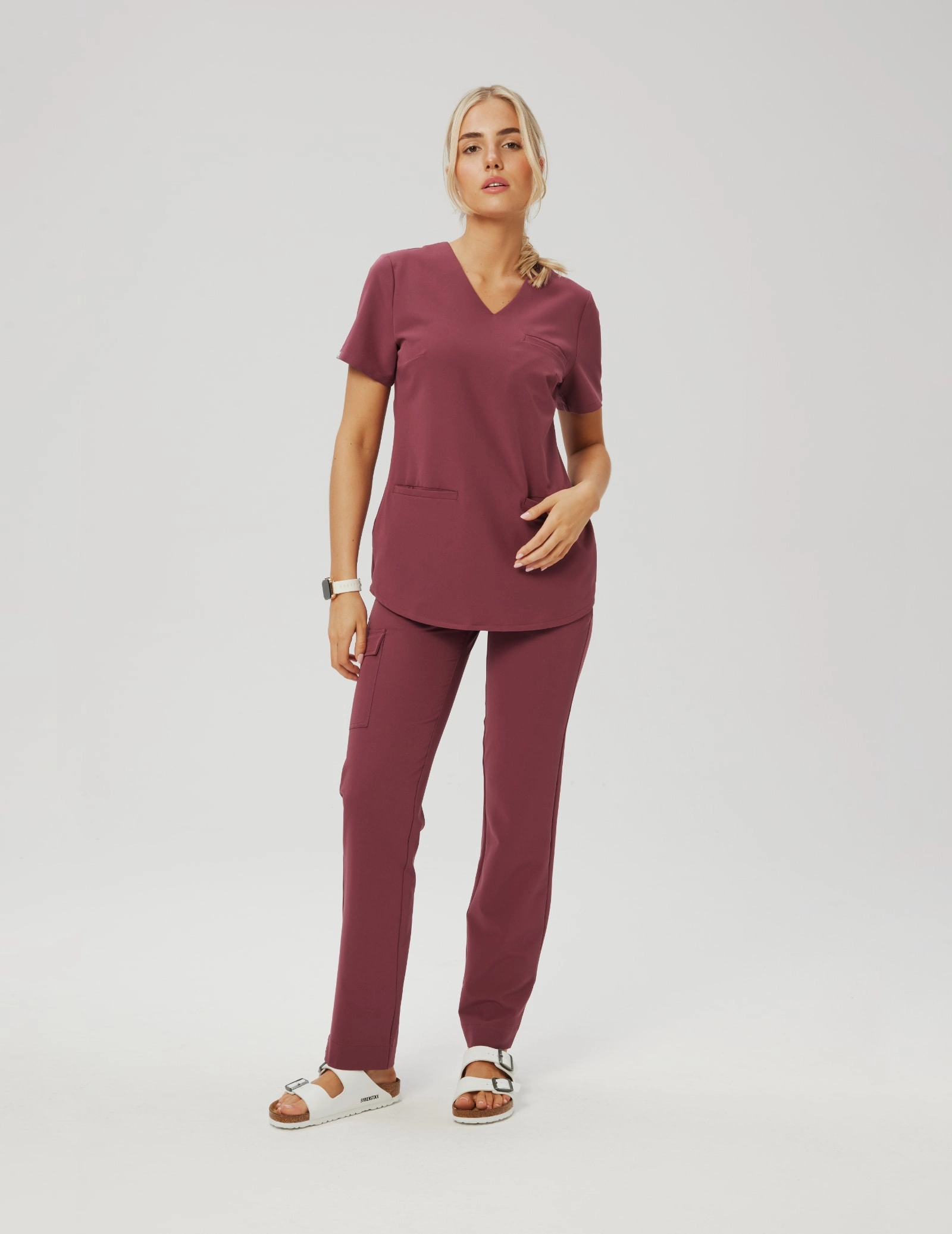 Grace Scrub Top - MULLED WINE