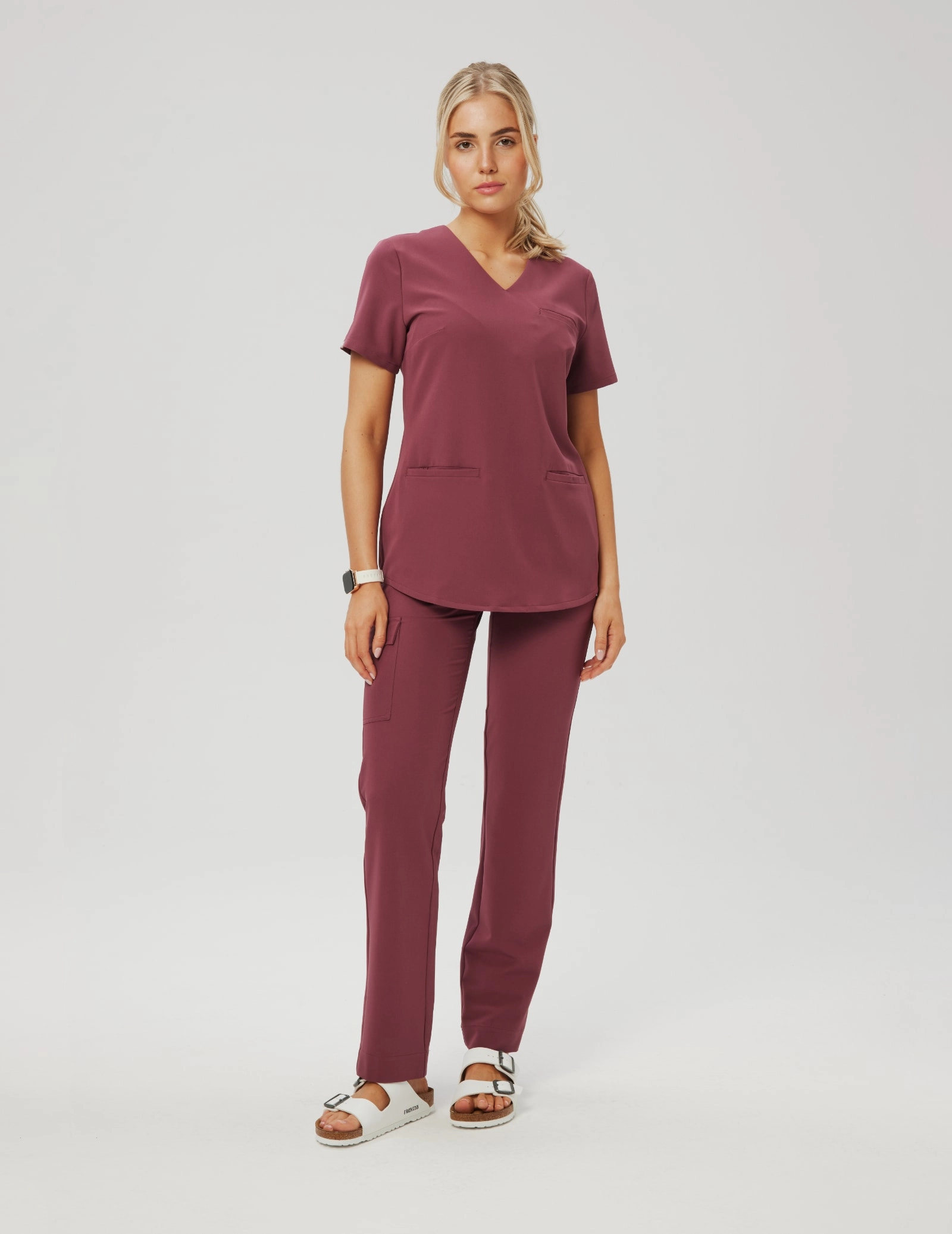 Grace Scrub Top - MULLED WINE