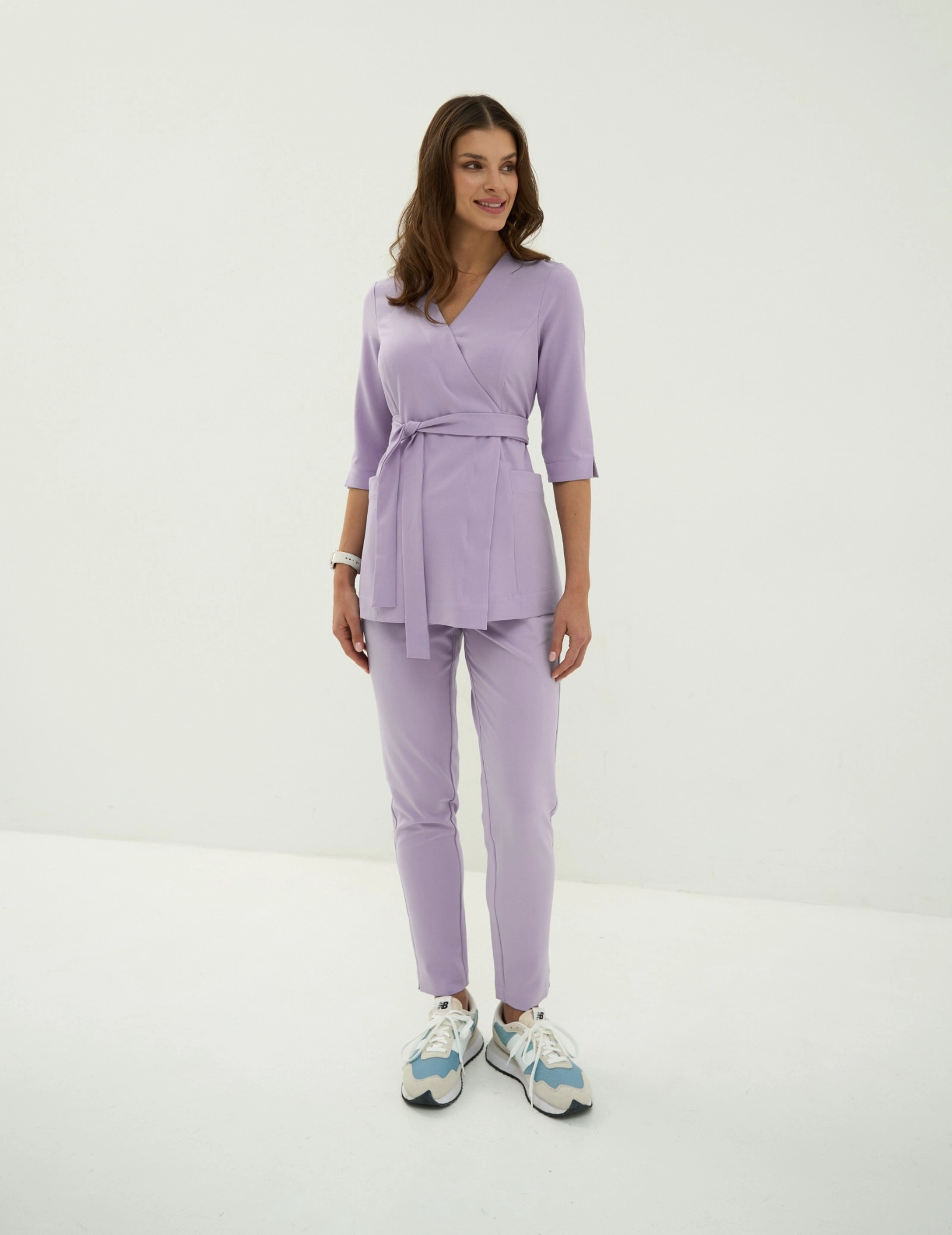 ROSALIE TIED MEDICAL HOODIE - PURPLE HEATHER