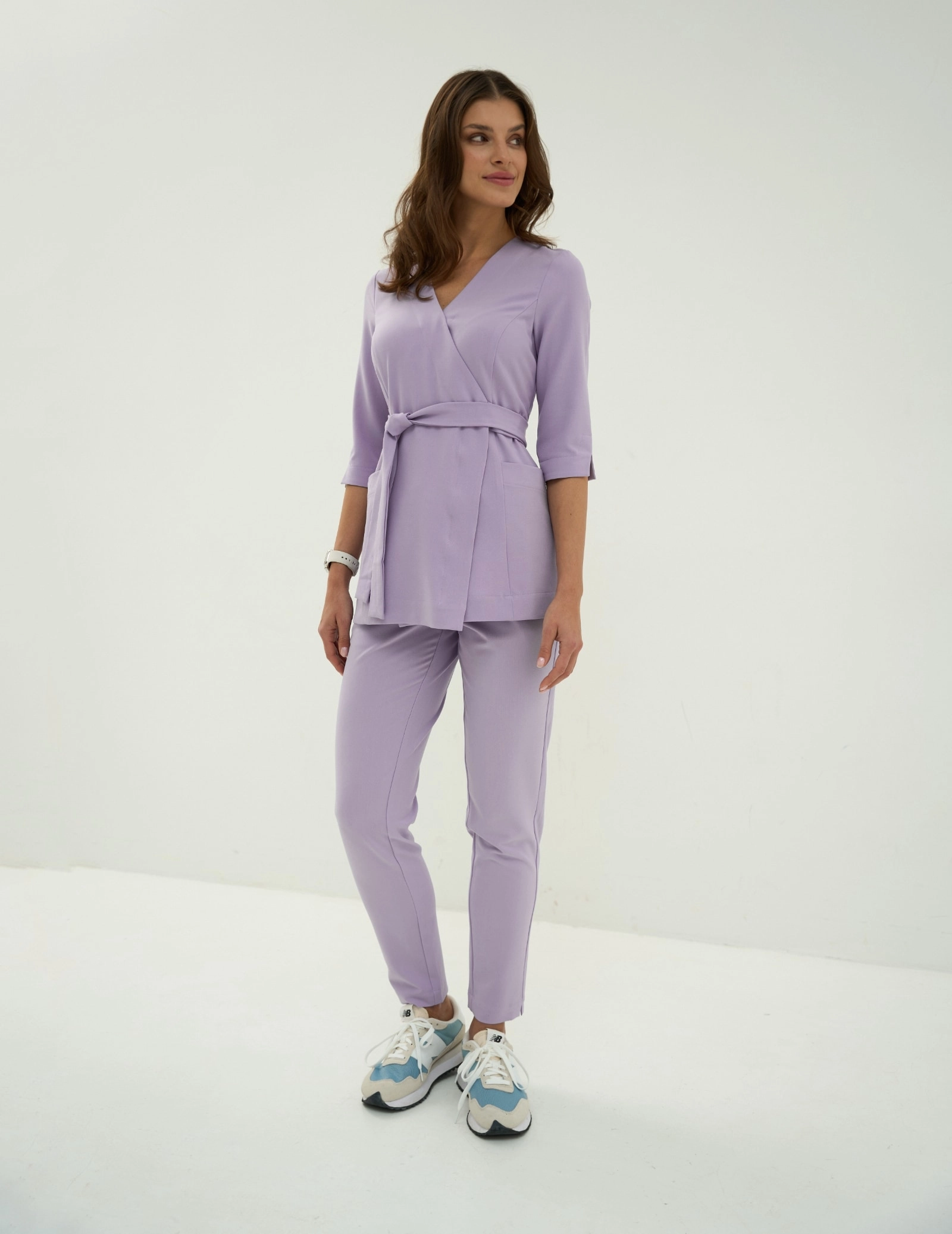 ROSALIE TIED MEDICAL HOODIE - PURPLE HEATHER